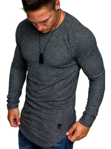 Amaci&Sons Feinstrick Pullover TYLER in Dunkelgrau