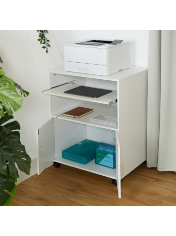 relaxdays Rollcontainer in Weiß - (B)60 x (H)74 x (T)48 cm