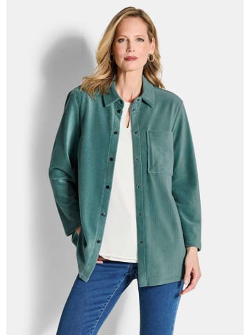 GOLDNER Weiche Hemdbluse mit Stretchkomfort in graugrün