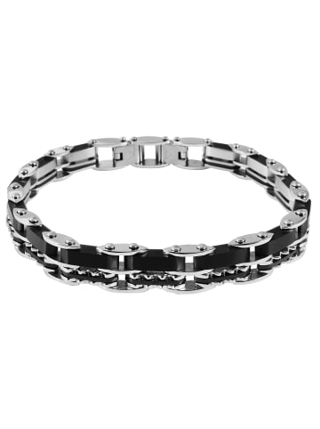 Adeliás Herren Armband – Gliederarmband aus Edelstahl 21 cm in silber