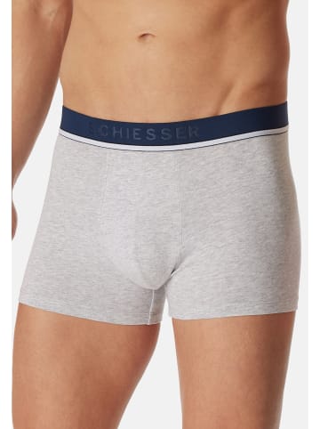 Schiesser Retro Short / Pant 95/5 Cotton in Rot / Blau / Grau