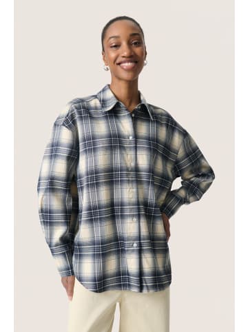 Soaked in Luxury Langarm - Hemd SLPamala Lockere Passform in Navy Checks