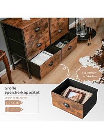 COSTWAY Kommode mit 6 Schubladen in Braun