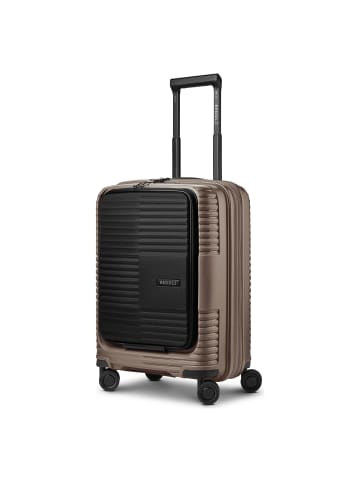 Redolz Essentials 17 2.0 4 Rollen Kabinentrolley 55 cm Laptopfach mit Dehnfalte taupe