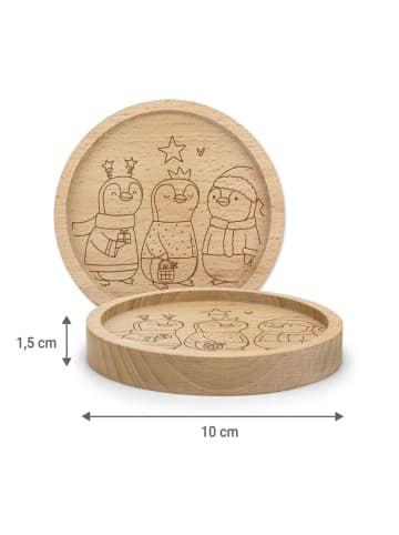 Mr. & Mrs. Panda Untersetzer Winterzeit Heilige drei Könige ohne... in Transparent