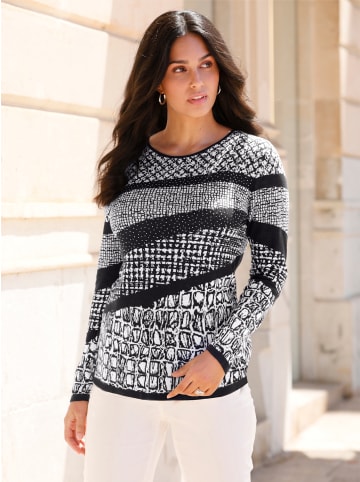 WITT WEIDEN Pullover in schwarz-weiß-gemustert