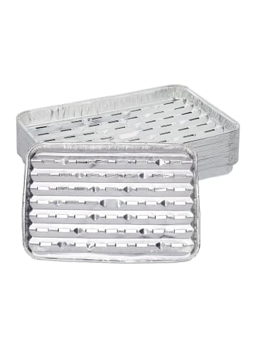 relaxdays 25 x Grillschale in Silber - (B)34 x (T)22 cm