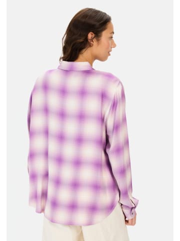 Camel Active Karobluse aus reiner Viskose in Violett-Weiß