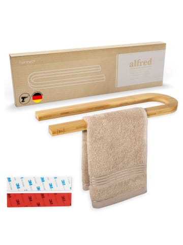 HENNEZ Handtuchhalter Alfred Bambus Braun
