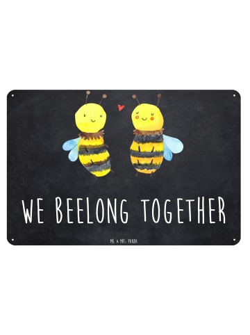 Mr. & Mrs. Panda Blechschild Biene Verliebt mit Spruch in Kreidetafel