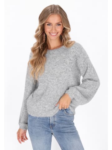 IZIA Women Sweater in light grey melange