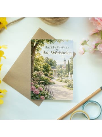 Grußkarte Garten elegant Design mit Spruch in Weiß