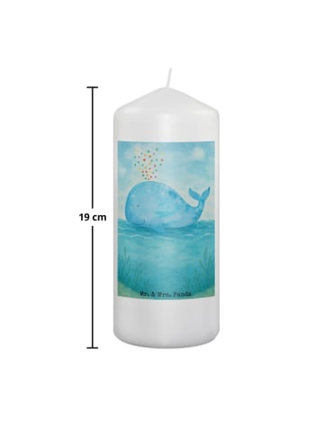 Mr. & Mrs. Panda Tafelkerze Wal Konfetti Design ohne Spruch in Weiß