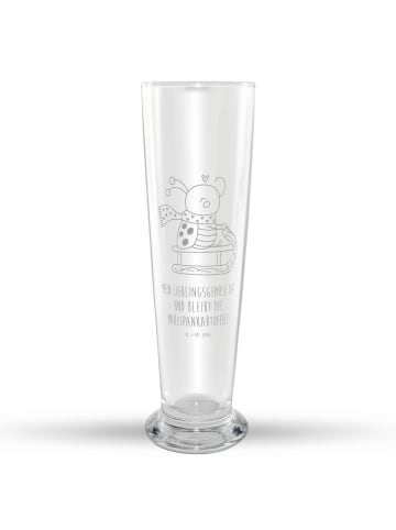 Mr. & Mrs. Panda Weißbierglas Smörle Rodeln mit Spruch in Transparent