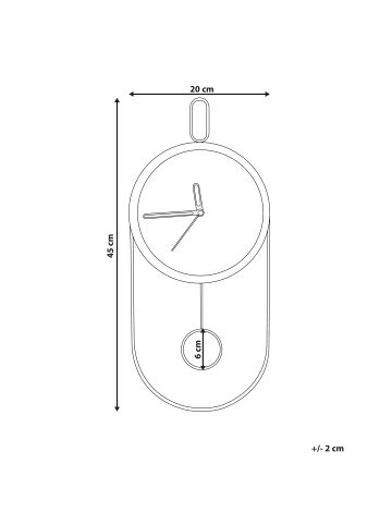 Beliani Wanduhr SIERRE in Braun/Gold - (W) 20 x (H) 45 x (L) 3 cm