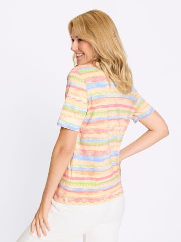 Sieh an! Rundhals-Shirt in hellrosé-bleu-bedruckt