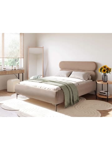 Beliani Doppelbett LESSAY in Beige/Schwarz - (W) 135 x (H) 103 x (L) 213 cm