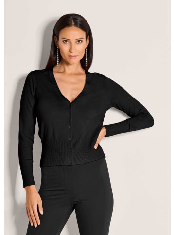 MADELEINE Eleganter Viskose-Cardigan mit Knopfleiste in schwarz