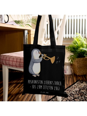 Mr. & Mrs. Panda ToteBag Trombone Durchzieher mit Spruch in Schwarz