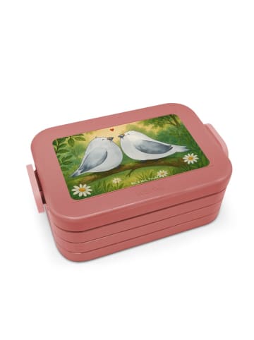 Mr. & Mrs. Panda Lunchbox Turteltauben Liebe Design ohne Spruch in Rot Pastell