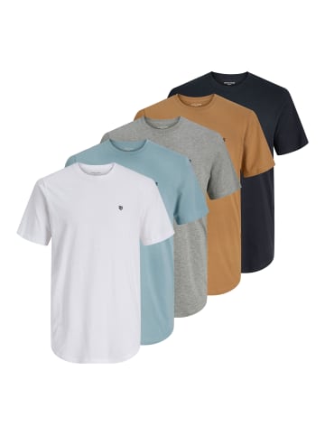 Jack and Jones Tee SS Crew Neck 5PK in Mehrfarbig