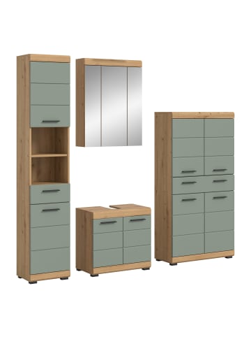 xonox.home Badkombination in Artisan Eiche/Salbei - (B) 186 x (H) 191 x (T) 34