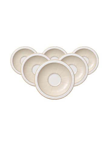 Villeroy & Boch 6er Set Frühstücksuntertassen Ivoire in Weiß-Gold ø 18,5 cm in weiß-gold