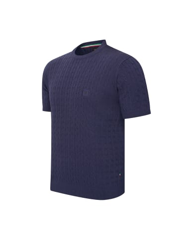 Cappuccino Italia Tee SS Loreto Cable Knit in Blau