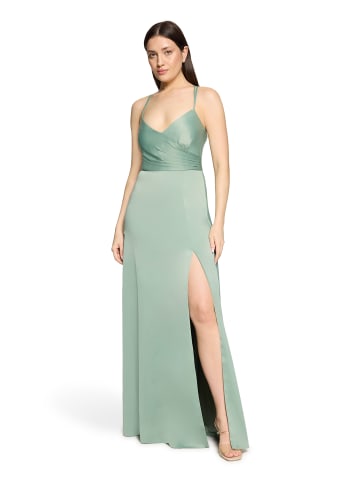 Vera Mont Abendkleid mit V-Ausschnitt in Foggy Green