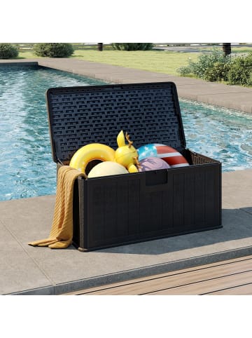 COSTWAY Gartenbox 378L HDPE in Schwarz