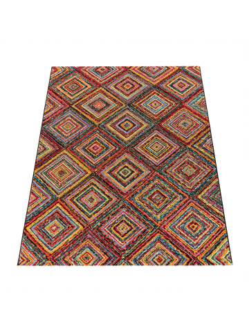 KADIMA DESIGN Teppich Kurzflor Ethno Wohnzimmer schmutzabweisend in Mehrfarbig