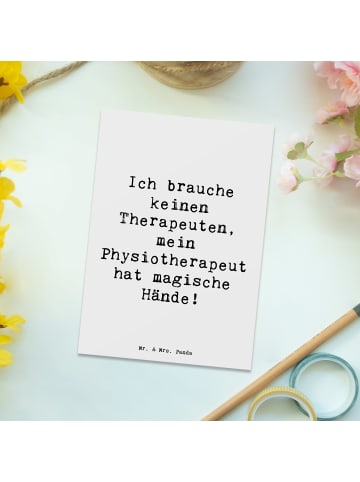 Mr. & Mrs. Panda Postkarte Spruch Magische Hände Physiotherapeut... in Weiß