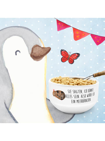 Mr. & Mrs. Panda Obstschale Einhorn Meerschweinchen mit Spruch in Weiß