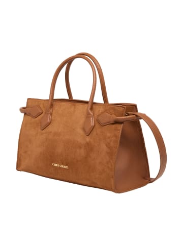Carlo Colucci Schultertasche Fesler in Cognac