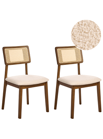 Beliani 2er-Set Esszimmerstuhl EMBAR in Braun