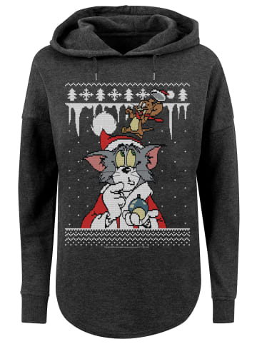 F4NT4STIC Oversized Hoodie Tom und Jerry Christmas Fair Isle in charcoal