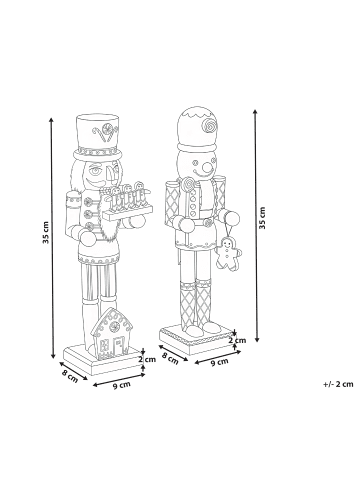 Beliani 2er-Set Dekofigur GRANSJON in Orange/Rot