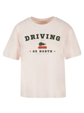 F4NT4STIC Ladies Everyday Tee Driving Home Weihnachten in pink