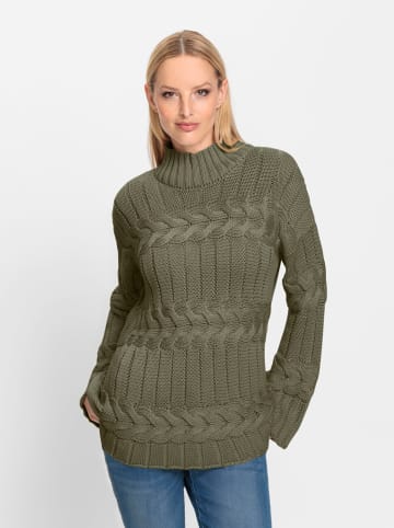 Heine Stehkragenpullover in khaki