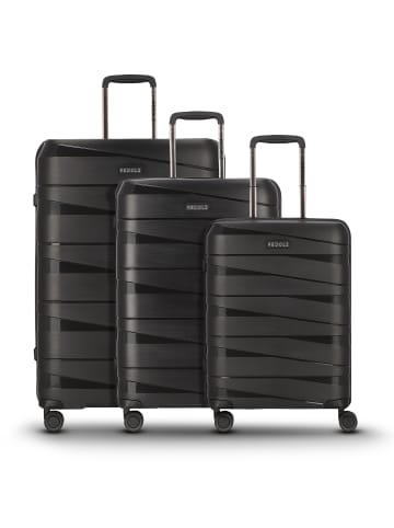 Redolz Essentials 10 3-SET 4 Rollen Kofferset 3-teilig in black-metallic 2