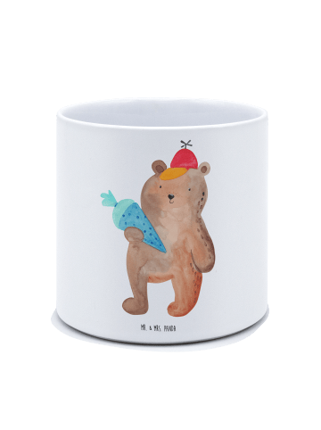 Mr. & Mrs. Panda XL Blumentopf Bär Schultüte ohne Spruch in Weiß