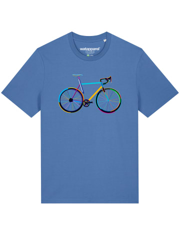 wat? Apparel T-Shirt Fahrrad by night in Bright Blue