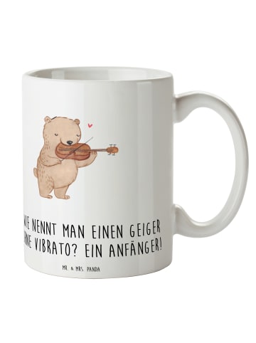 Mr. & Mrs. Panda Kaffeetasse Violine Anfänger mit Spruch in Weiß