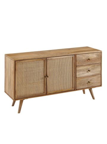 KADIMA DESIGN Design Sideboard 140x75x40 cm Mango Massivholz / Rattan, Kommode 3
