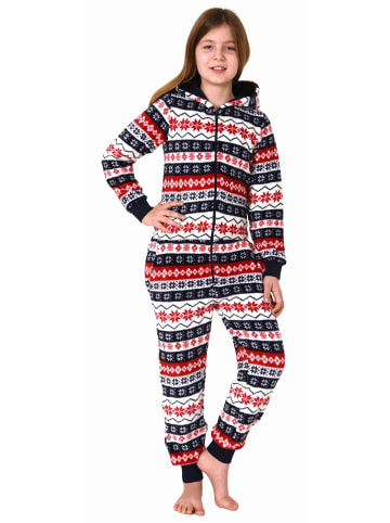 NORMANN Jumpsuit Overall Schlafanzug Pyjama Norweger in rot