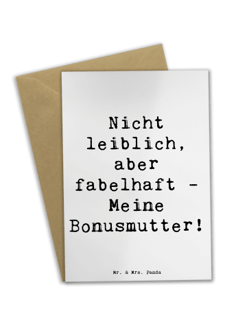 Mr. & Mrs. Panda Grußkarte Bonusmutter mit Spruch in Weiß