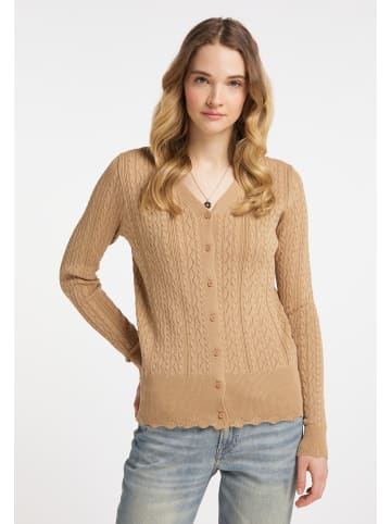 DreiMaster Damen Strickjacke Mit Knöpfen in Dunkelsand
