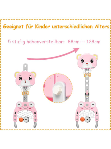 COSTWAY 3 in 1 Basketballständer in Rosa