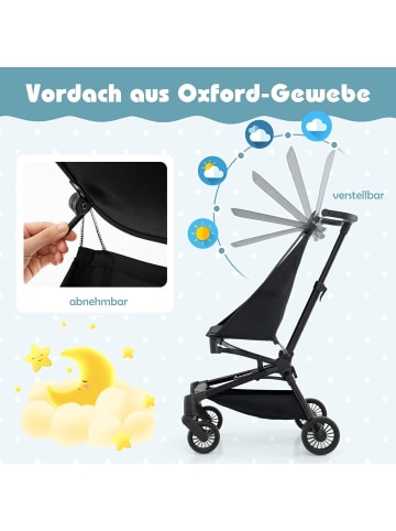 COSTWAY Kinderwagen für Babys ab 6 Monaten in Schwarz