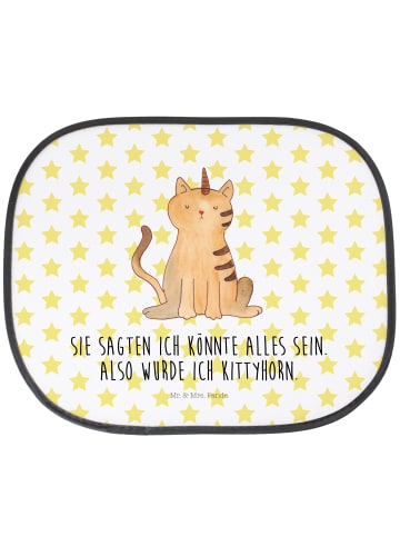 Mr. & Mrs. Panda Auto Sichtschutz Einhorn Katze mit Spruch in Weiß